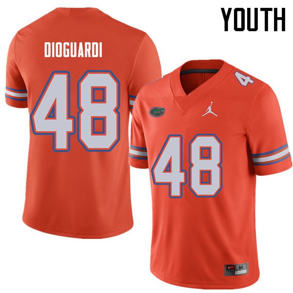 Jordan Brand Youth #48 Brett DioGuardi Florida Gators College Football Jerseys Orange